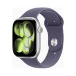 Apple Watch (Series 11 2025) Gps 46mm Silver Aluminium Case με Sport Band Purple Fog S/M EU