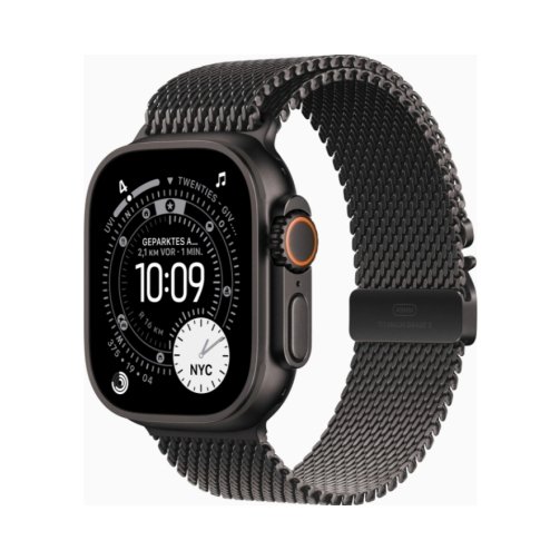 Apple-Watch-Ultra-3-schwarz-mit-Milainaise-Armband-Large-schwarz_001 Apple Watch Ultra 3 (Series 11 2025) Gps +Cellular 49mm Black Titanium Case με Black Titanium Milanese Loop L EU - Image 1