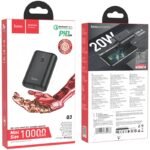 Power Bank Hoco Q3 Mayflower 10000mAh PD20W+QC3.0 Mini Size Έξοδος USB-C και Έξοδος USB-A Μαύρο - Image 2