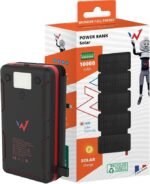 Ηλιακό Power Bank Wonder WX10S 10000mAh 5V/2A 7.5W με 5 Ηλιακά Πάνελ, 2 x USB-A και 1 x USB-C Έξοδο και Φακό Μαύρο