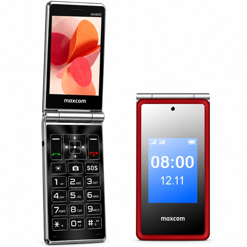 46620 Maxcom MM835 4G (Dual Sim) 3.5"+ 2.4” με Κάμερα, Φακό, Ραδιόφωνο και Πλήκτρο Έκτακτης Ανάγκης Κόκκινο - Image 1