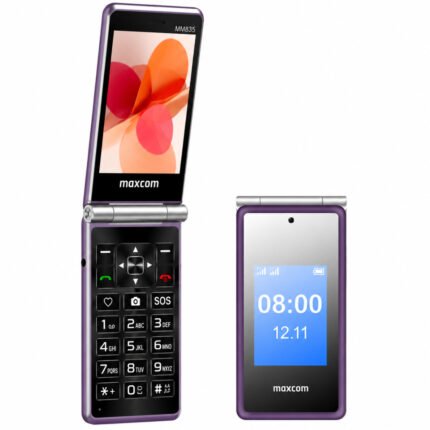 Maxcom MM835 4G (Dual Sim) 3.5"+ 2.4” με Κάμερα, Φακό, Ραδιόφωνο και Πλήκτρο Έκτακτης Ανάγκης Μωβ