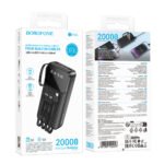 Power Bank Borofone BJ76A 20000mAh με 4 Καλώδια Φόρτισης και 4 Θύρες USB-C USB-A Lightning Micro-USB και LED Ένδειξη Μπαταρίας Μαύρο - Image 2