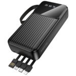 Power Bank Borofone BJ76A 20000mAh με 4 Καλώδια Φόρτισης και 4 Θύρες USB-C USB-A Lightning Micro-USB και LED Ένδειξη Μπαταρίας Μαύρο - Image 4
