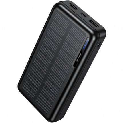 Power Bank Hoco J176A Honorifico 20000mAh 10W 1xUSB-C 2xUSB-A 1xMicroUSB με Solar Panel Μαύρο