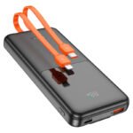 Power Bank Hoco J119 10000mAh PD3.0, PD20W, QC3.0, QC2.0 με Ενσωματωμένα Καλώδια USB-C και Lighting Μαύρο - Image 2